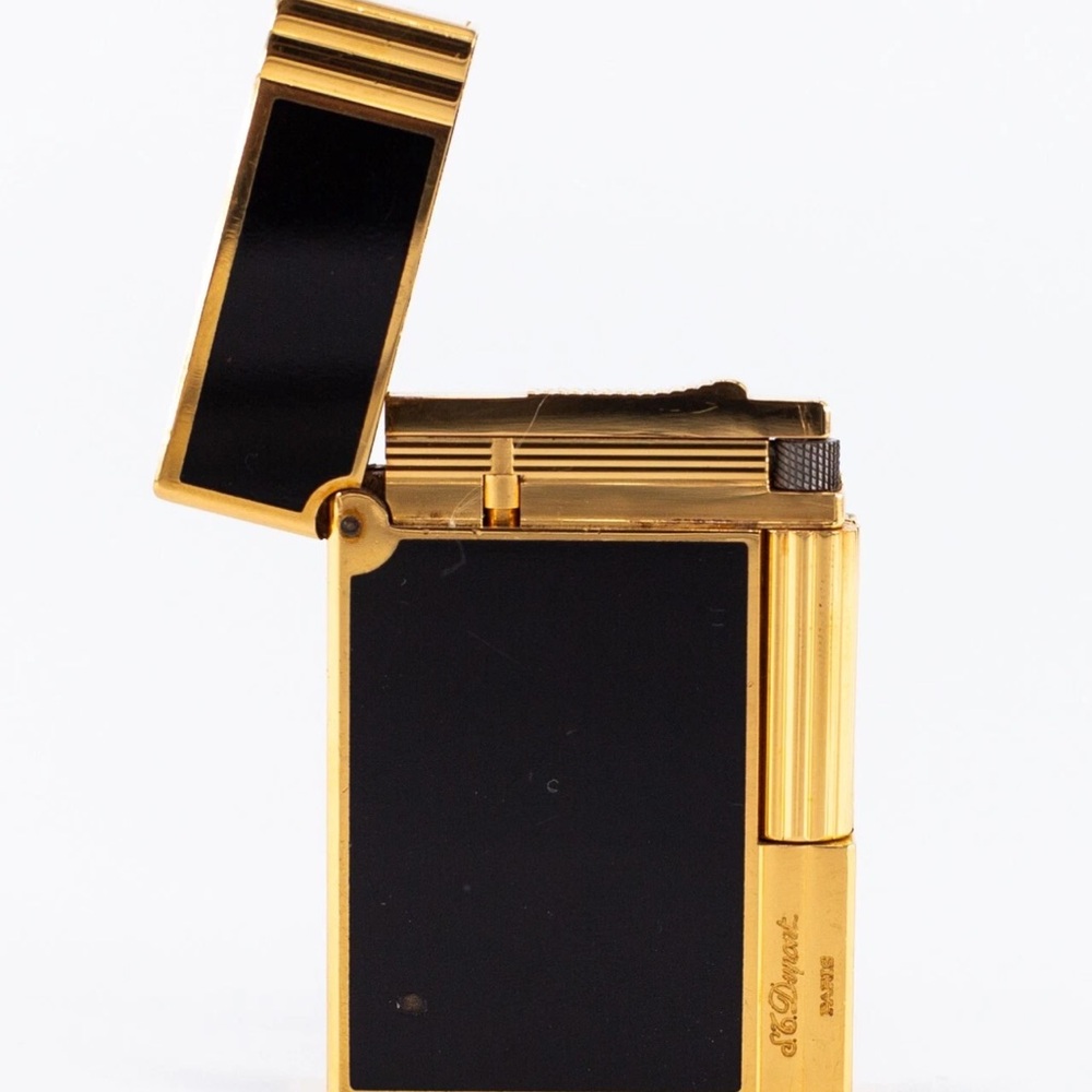 Rare Vintage  DuPont Gatsby Lighter Gold and Plated With Black Lacquer(Authentic - Picture 5 of 16
